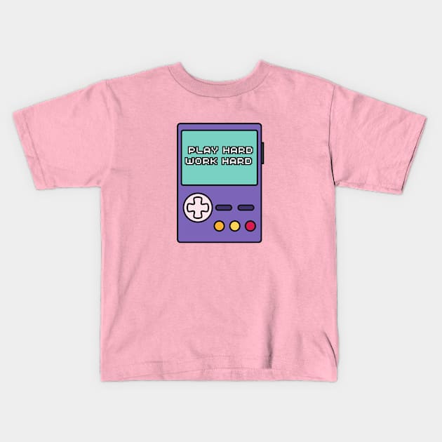 Play Hard Work Hard Kids T-Shirt by adrianasalinar